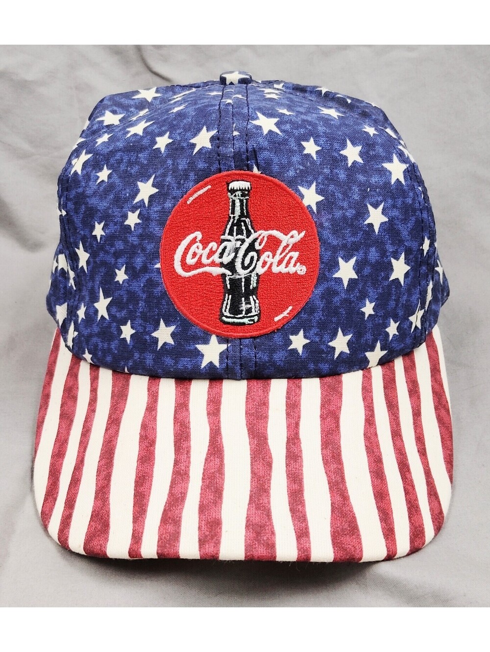 Vintage Coca Cola Hat Stars Stripes American Flag Patriotic Snapback Coke Cap